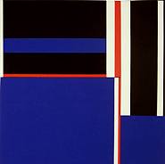 Ilya Bolotowsky - Blue Squares with Red, Black & White (Paintings) h: 96 x w: 96 in / h: 243.8 x w: 243.8 cm