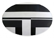 Ilya Bolotowsky - Black and White Ellipse (Paintings) h: 30 x w: 47 in / h: 76.2 x w: 119.4 cm