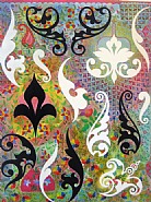 Philip Taaffe - Painting with Ornamental Fragments #III (Paintings) h: 40 x w: 30 in / h: 101.6 x w: 76.2 cm