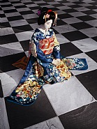 Laurie Simmons - The Love Doll/Day 32 (Blue Geisha, Black & White Room) (Photographs) h: 70 x w: 52.5 in / h: 177.8 x w: 133.4 cm