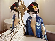 Laurie Simmons - 'The Love Doll/Day 34 (Blue Geisha, Dressing Room)' (Photographs) h: 52.5 x w: 70 in / h: 133.4 x w: 177.8 cm