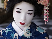 Laurie Simmons - The Love Doll/Day 32 (Blue Geisha Close-up) (Photographs) h: 30 x w: 40 in / h: 76.2 x w: 101.6 cm