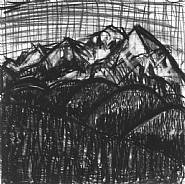 Jennifer Bartlett - Aspen 6 Weeks: Charcoal 9 (Works on Paper (Drawings, Watercolors etc.)) h: 27.5 x w: 27.5 in / h: 69.8 x w: 69.8 cm
