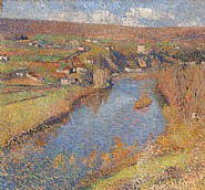 Henri Jean Guillaume Martin - La vallée du Lot (Paintings) h: 83 x w: 89 cm / h: 32.7 x w: 35 in