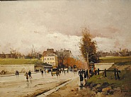Eugène Galien-Laloue - Journée d’automne (Paintings) h: 19 x w: 25 in / h: 48.3 x w: 63.5 cm