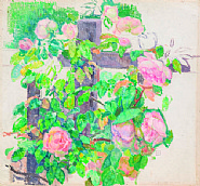 Théo van Rysselberghe - Roses Grimpantes (Paintings) h: 46.5 x w: 49 cm / h: 18.3 x w: 19.3 in