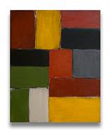 Sean Scully - Barcelona Green Wall (Paintings) h: 55 x w: 55 in / h: 139.7 x w: 139.7 cm