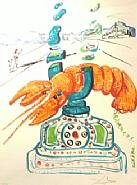 Salvador Dalí - Cybernetic Lobster Phone (Prints and Multiples) h: 28 x w: 20.5 in / h: 71.1 x w: 52.1 cm