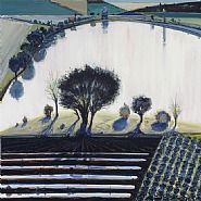 <i>River Pool</i>, 1997<br>Oil on canvas, 36 x 35.75 inches<br>Acquavella Galleries