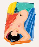 Tom Wesselmann - Study for Nude Lying on Back (Works on Paper (Drawings, Watercolors etc.)) h: 37 x w: 27 cm / h: 14.6 x w: 10.6 in