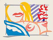 Tom Wesselmann - Study for Bedroom Blonde with Lavender Wallpaper (Works on Paper (Drawings, Watercolors etc.)) h: 33 x w: 45 cm / h: 13 x w: 17.7 in