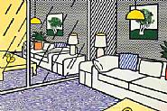 Roy Lichtenstein - Wallpaper with Blue Floor Interior (Prints and Multiples) h: 259 x w: 386.5 cm / h: 102 x w: 152.2 in
