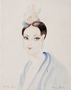 Francis Picabia - Espagnole à la rose (Works on Paper (Drawings, Watercolors etc.)) h: 21.2 x w: 16.5 in / h: 53.8 x w: 41.9 cm