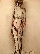 Francis Picabia - Nu debout, c. 1902 (Works on Paper (Drawings, Watercolors etc.)) h: 12.8 x w: 9.5 in / h: 32.5 x w: 24.1 cm