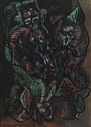 Francis Picabia - Deux Personnages transparents (Paintings) h: 41.2 x w: 29.5 in / h: 104.6 x w: 74.9 cm