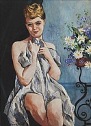 Francis Picabia - Femme au Bouquet (Paintings) h: 42.2 x w: 30.5 in / h: 107.2 x w: 77.5 cm