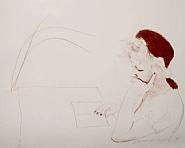 David Hockney - Celia Reading (Prints and Multiples) h: 31 x w: 40 in / h: 78.7 x w: 101.6 cm