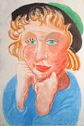 David Hockney - Celia in a Green Hat (Prints and Multiples) h: 29.5 x w: 22 in / h: 74.9 x w: 55.9 cm