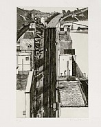 Wayne Thiebaud - Downgrade, from Recent Etchings I (Prints and Multiples) h: 22 x w: 30 in / h: 55.9 x w: 76.2 cm