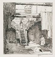 Childe Hassam - Old Chinatown, San Francisco (Prints and Multiples) h: 5.8 x w: 5.8 in / h: 14.7 x w: 14.7 cm
