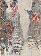 Guy Carleton Wiggins - Madison Avenue – Winter (Paintings) h: 12 x w: 9 in / h: 30.5 x w: 22.9 cm