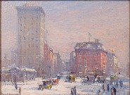 Guy Carleton Wiggins - The Circle, New York City (Paintings) h: 7.8 x w: 10 in / h: 19.8 x w: 25.4 cm