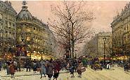 Eugène Galien-Laloue - <i>Les Grands Boulevards, Paris</i> (Paintings) h: 19 x w: 31.1 cm / h: 7.5 x w: 12.2 in