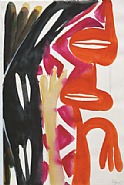 Ernst Wilhelm Nay - Ohne Titel (Rot - Schwarz - mit Hand) (Works on Paper (Drawings, Watercolors etc.))