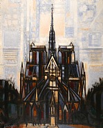 Marcel Gromaire - Notre Dame (Paintings) h: 100 x w: 81 cm / h: 39.4 x w: 31.9 in
