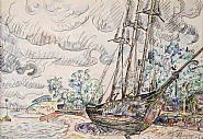 Paul Signac - Paimpol (Works on Paper (Drawings, Watercolors etc.)) h: 30 x w: 43.4 cm / h: 11.8 x w: 17.1 in