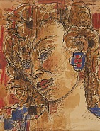 Marcel Gromaire - Portrait de femme (Works on Paper (Drawings, Watercolors etc.)) h: 32 x w: 24 cm / h: 12.6 x w: 9.4 in