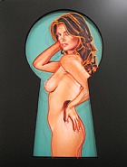 Mel Ramos - Peek-a-Boo #2 (Installations) h: 40 x w: 40 x d: 5 in / h: 101.6 x w: 101.6 x d: 12.7 cm