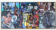 Erró - Breakfast with Bullfighter (Paintings) h: 119 x w: 242 cm / h: 46.9 x w: 95.3 in
