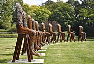 Magdalena Abakanowicz - Ten Seated Figures (Sculptures)