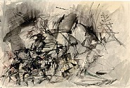 Jean Paul Riopelle - Sans titre (Works on Paper (Drawings, Watercolors etc.)) h: 28.6 x w: 43.8 cm / h: 11.3 x w: 17.2 in