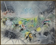 Roberto Matta - Mourir pour le pain (Paintings) h: 98.4 x w: 122.6 cm / h: 38.7 x w: 48.3 in