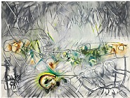 Roberto Matta - Blue Eggs of the Rain (Paintings) h: 108 x w: 142 cm / h: 42.5 x w: 55.9 in