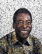 Vik Muniz - Edson (Pele') from Pictures of Magazines (Photographs) h: 124.5 x w: 100 cm / h: 49 x w: 39.4 in