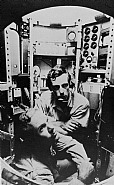 Lieutenant Don Walsh, USN, and Jacques Piccard in the bathyscaphe TRIESTE