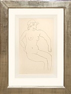 Nu assis, chevalure Claire