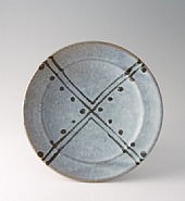 Plate, White glaze with tetsue brushwork