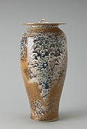 Vase with Cover, Textured Iron Glaze