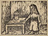 Rufino Tamayo - Woman at Table (Prints and Multiples) h: 7.5 x w: 9.6 in / h: 19 x w: 24.4 cm