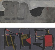 Roger Hilton - Double Sided (Paintings) h: 32.5 x w: 80 cm / h: 12.8 x w: 31.5 in