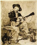 Édouard Manet - The Spanish Singer (Le Guitarero) (Prints and Multiples) h: 12 x w: 10 in / h: 30.5 x w: 25.4 cm