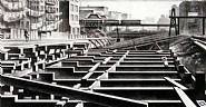 Louis Lozowick - Subway Construction (Prints and Multiples) h: 6.7 x w: 13.1 in / h: 17 x w: 33.3 cm