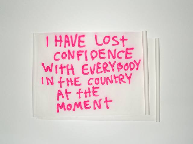  Julieta Aranda, I have lost confidence with everybody in the country at the moment (portable graffiti)