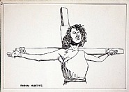 Raymond Pettibon - No Title (New saint) (Works on Paper (Drawings, Watercolors etc.)) h: 9.2 x w: 12.5 in / h: 23.4 x w: 31.8 cm