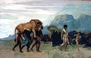 Jean-Léon Gérôme - Return from the Lion Hunt (Paintings) h: 33.5 x w: 53.2 in / h: 85.1 x w: 135.1 cm