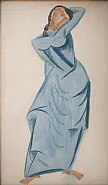 Max Weber - The Dancer (Works on Paper (Drawings, Watercolors etc.)) h: 22.2 x w: 14 in / h: 56.4 x w: 35.6 cm